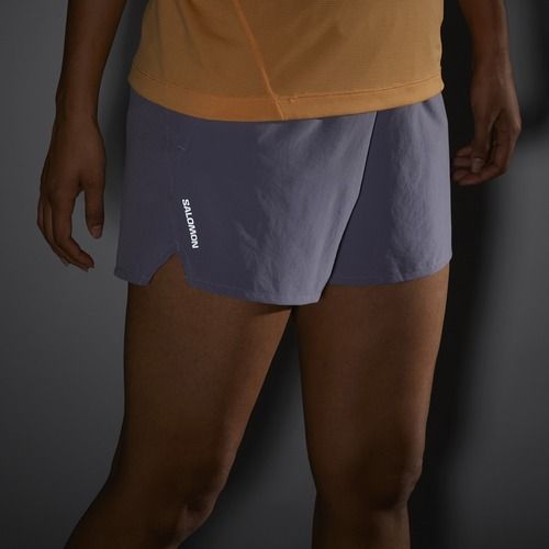 Women's running shorts Salomon SHAKEout Core 4" blue granite