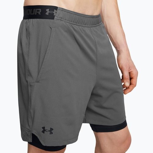Men's training shorts Under Armour Vanish Woven 2In1 Sts castlerock/black/black