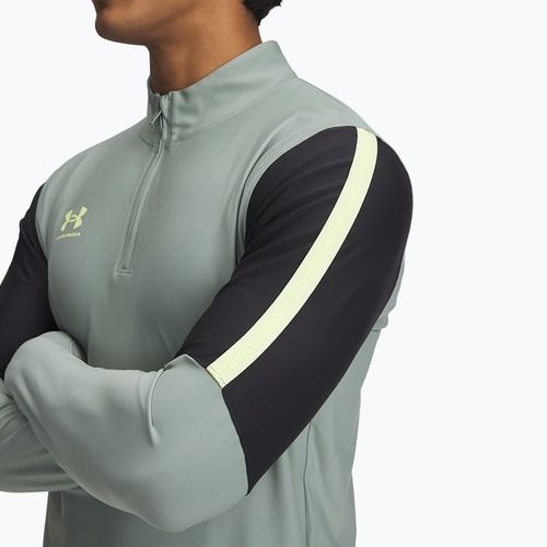 Men's football sweatshirt Under Armour Challenger Pro 1/4 Zip silica green / black / sonic yellow