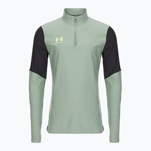 Men's football sweatshirt Under Armour Challenger Pro 1/4 Zip silica green / black / sonic yellow