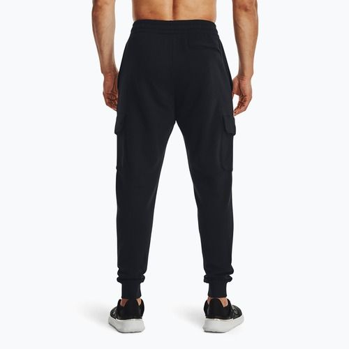 Men's trousers Under Armour Rival Fleece Cargo Jogger black / white