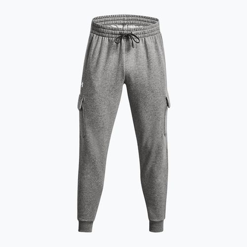 Men's trousers Under Armour Rival Fleece Cargo Jogger castlerock light heather / white