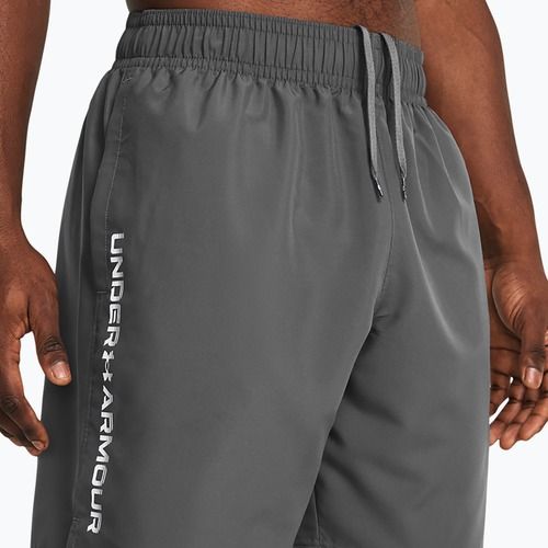 Men's training shorts Under Armour Woven Wordmark castlerock/white
