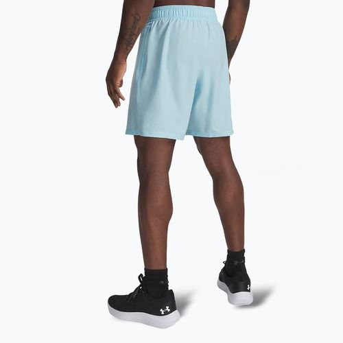 Men's training shorts Under Armour Woven Wordmark stream/black