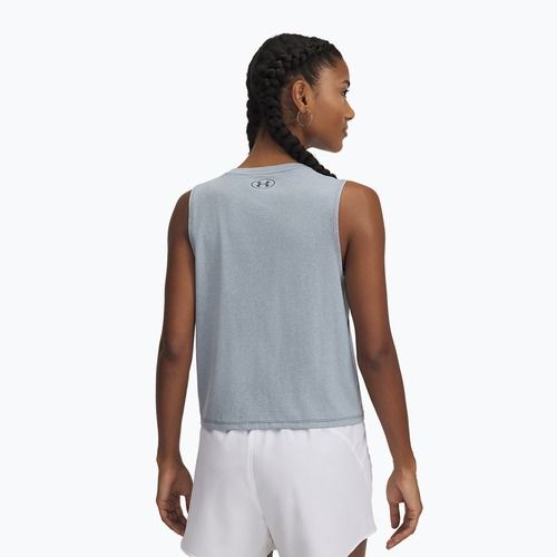 Women's training top Under Armour Rush Energy Crop Tank downpour gray/downpour gray