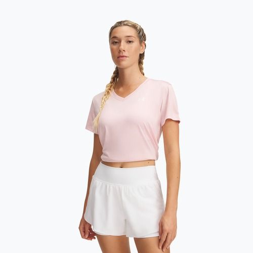 Women's training top Under Armour Tech V-Twist prime pink/white