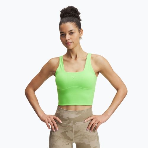 Training bra Under Armour Project Rock Fitted Bra Tank cyber green / cyber green
