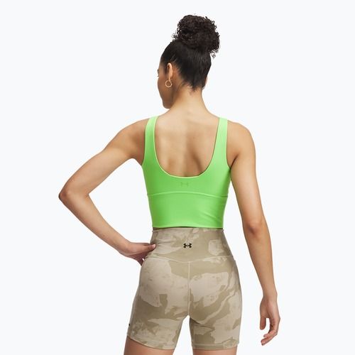 Training bra Under Armour Project Rock Fitted Bra Tank cyber green / cyber green