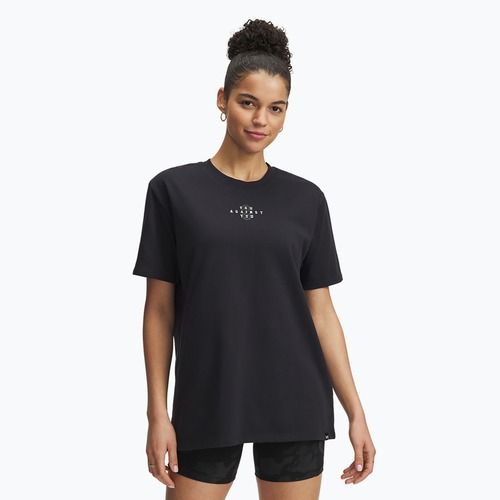 Women's T-shirt Under Armour Project Rock Campus black/white clay/hyper green
