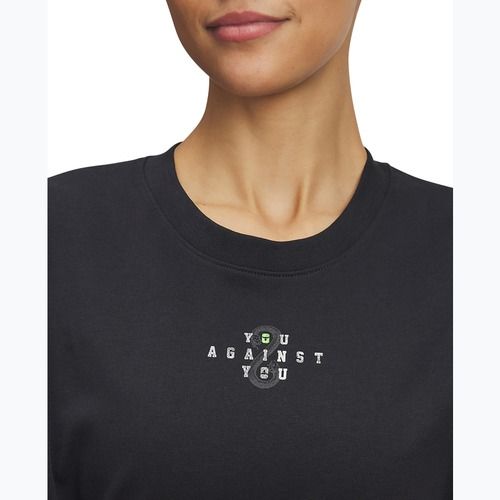 Women's T-shirt Under Armour Project Rock Campus black/white clay/hyper green