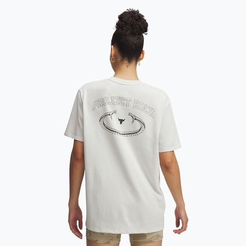 Women's T-shirt Under Armour Project Rock Campus white clay/black