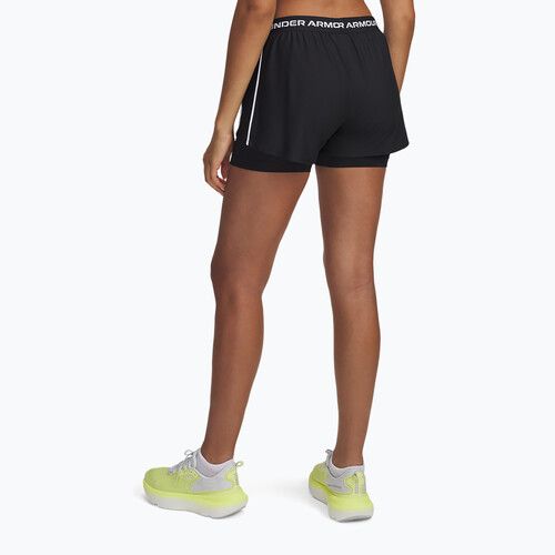 Women's training shorts Under Armour Tech Play Up 2in1 black / black / white