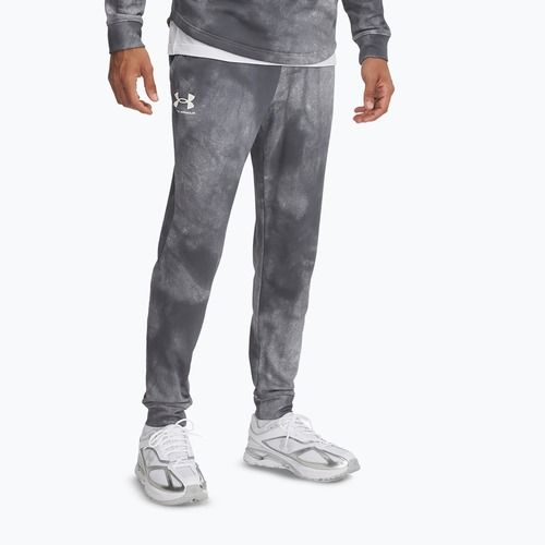 Men's trousers Under Armour Rival Terry Printed Jogger castlerock/onyx white