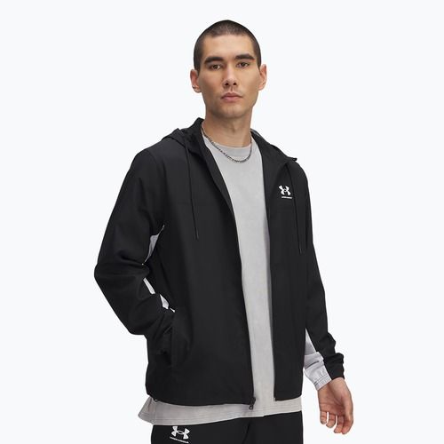 Men's jacket Under Armour Rival Woven Windbreaker black/black/white
