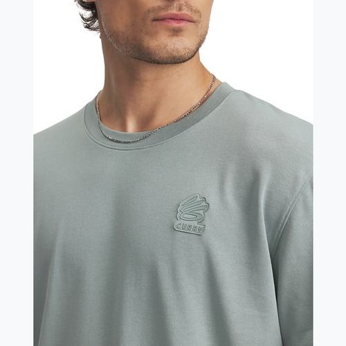 Men's basketball T-shirt Under Armour Curry Heavyweight Trend Tee silica green/silica green
