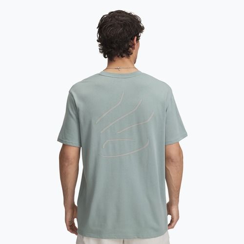 Men's basketball T-shirt Under Armour Curry Heavyweight Trend Tee silica green/silica green