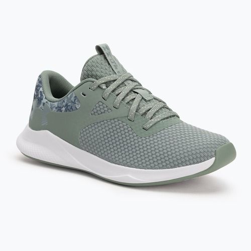 Women's training shoes Under Armour Charged Aurora 2+ silica green/white/metallic silica