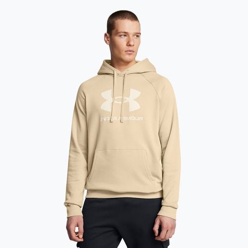 Men's sweatshirt Under Armour Rival Fleece Logo HD city khaki/summit white