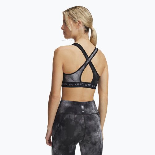 Training bra Under Armour Crossback Mid Print black/titan gray/titan gray