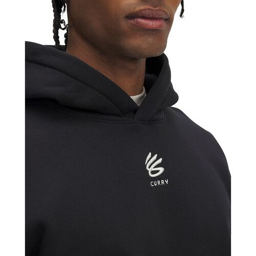 Men's sweatshirt Under Armour Curry Splash Hoodie black / white clay