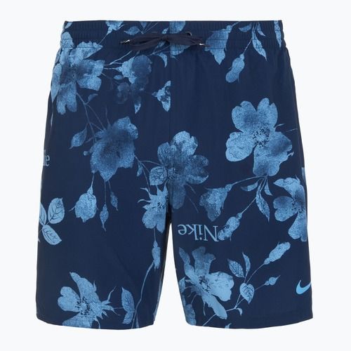 Men's Nike Fine Floral 7" Volley swim shorts midnight navy