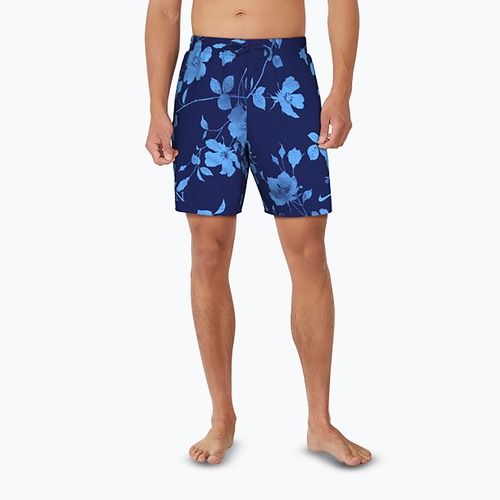 Men's Nike Fine Floral 7" Volley swim shorts midnight navy