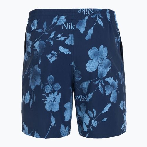 Men's Nike Fine Floral 7" Volley swim shorts midnight navy
