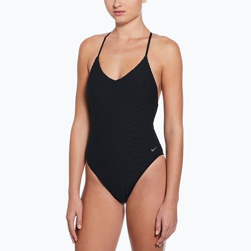 Women's one-piece swimsuit Nike Swoosh Link Y-Back black