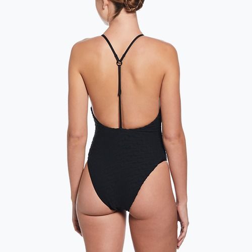 Women's one-piece swimsuit Nike Swoosh Link Y-Back black