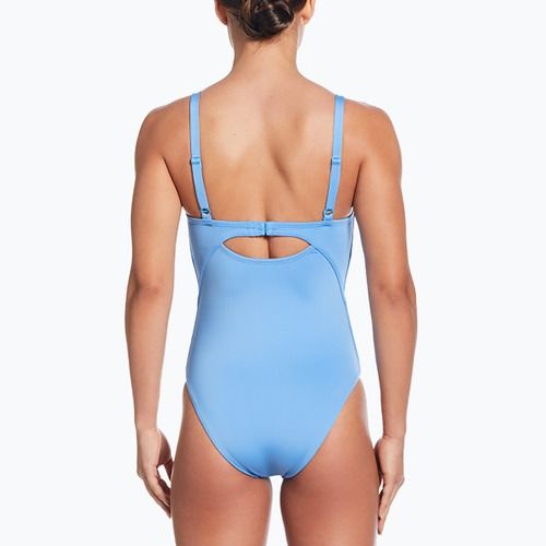 Women's one-piece swimsuit Nike Essential V-Neck university blue