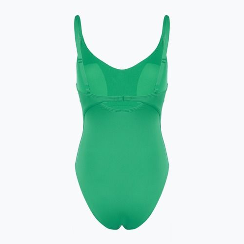 Women's one-piece swimsuit Nike Essential V-Neck stadium green