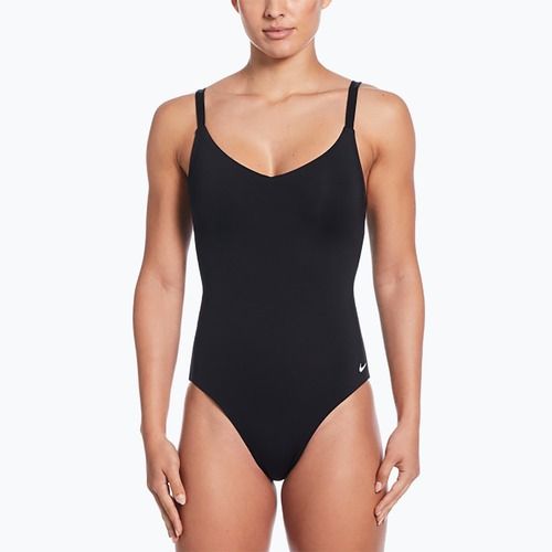 Women's one-piece swimsuit Nike Essential V-Neck black