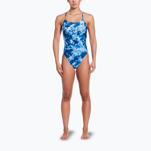 Women's one-piece swimsuit Nike Hydrastrong Cutout blue