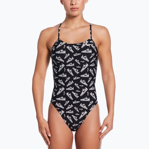 Women's one-piece swimsuit Nike Hydrastrong Cutout jet black