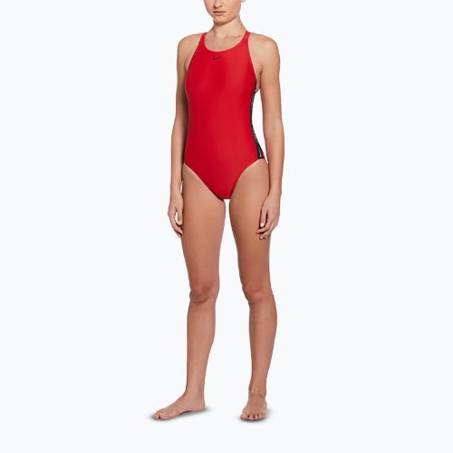 Women's one-piece swimsuit Nike Logo Tape Fastback university red