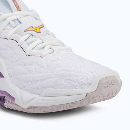 Mizuno Wav Stealth Neo 2 handball shoe white / navy peony / peach parfait