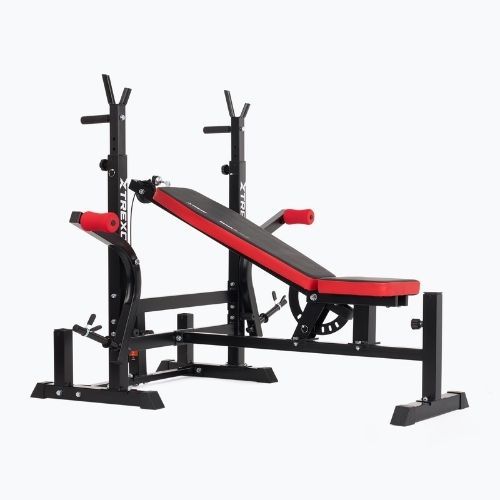XTREXO BenchFit Max training bench with stand and prayer bar black