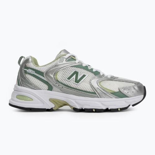 New Balance 530's silver metallic/mallard green shoes