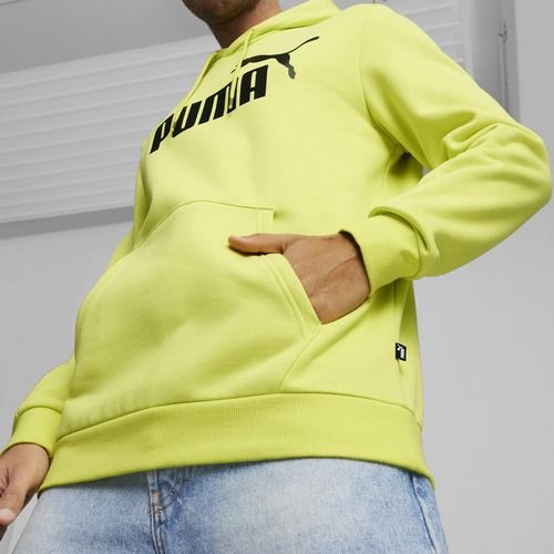 Men's PUMA Essentials Big Logo Hoodie FL lime sheen sweatshirt