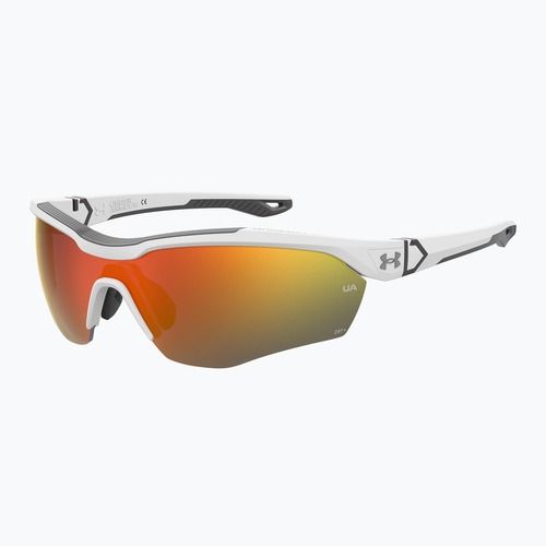 Men's Under Armour Yard Pro matte white/orange multilayer oleophobic sunglasses