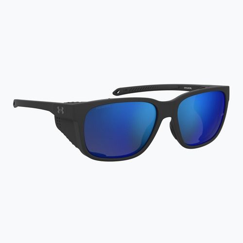 Men's Under Armour Glacial matte black/grey blue mirror silver polarized sunglasses o