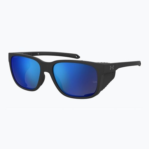 Men's Under Armour Glacial matte black/grey blue mirror silver polarized sunglasses o