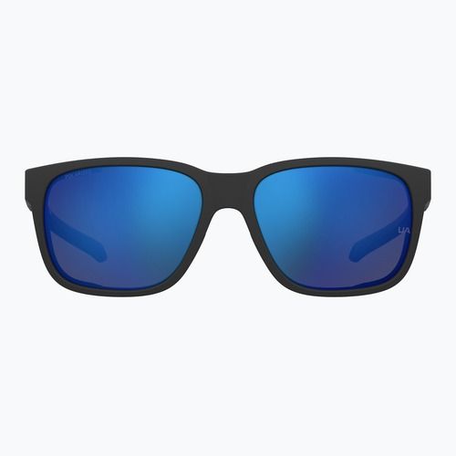 Men's Under Armour Glacial matte black/grey blue mirror silver polarized sunglasses o
