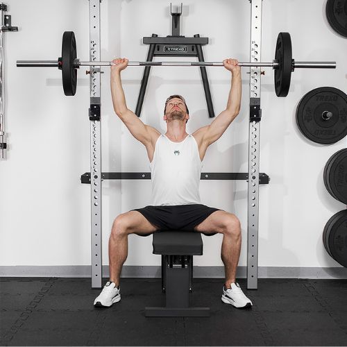 XTREXO Mercury wall cage with bench and plate rack black