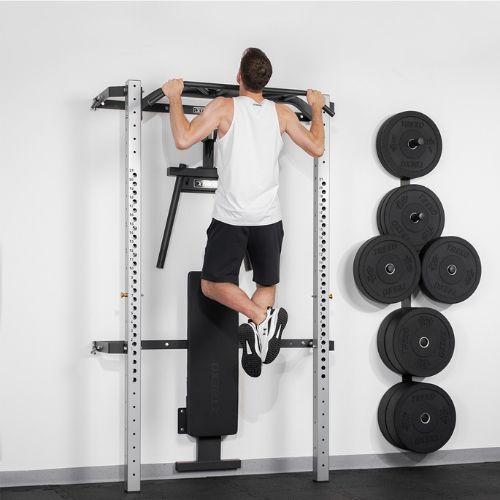 XTREXO Mercury wall cage with bench and plate rack black