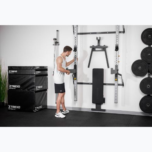 TREXO Mercury wall cage with bench and plate rack black
