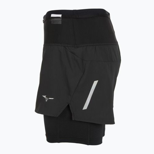 Women's running shorts Mizuno Trail ER 2IN1 black