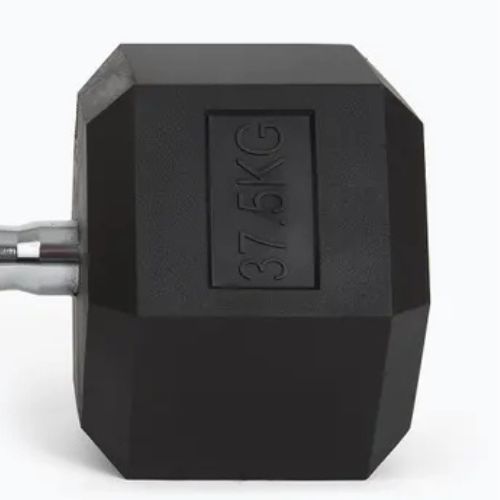 TREXO Hex 37.5 kg rubberised dumbbells