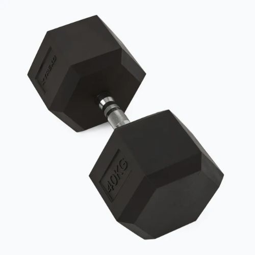 TREXO Hex 40 kg rubberised dumbbells