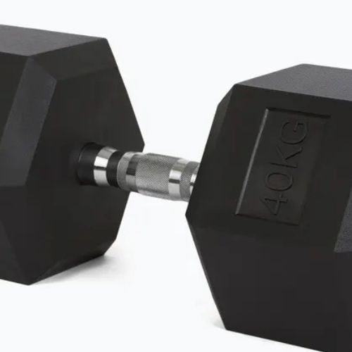 TREXO Hex 40 kg rubberised dumbbells